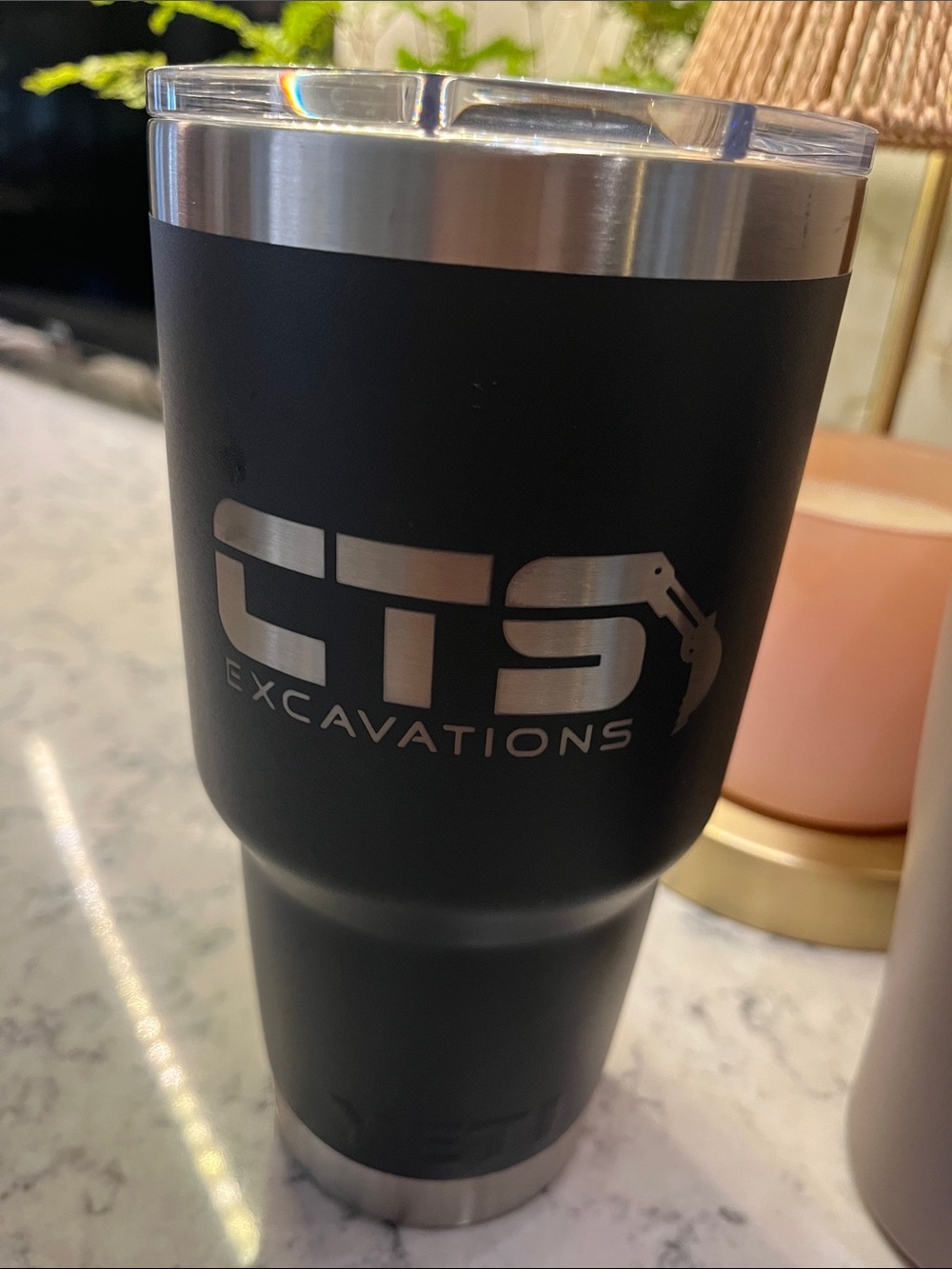Yeti Black Stainless Tumbler with Holiday Tree Graphic - Picture 3 of 4